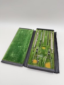 K+E Early Drafting Compass Set In Original Box Made In Germany Keuffel & Esser