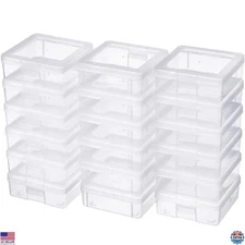 18-Pack Clear Plastic Storage Boxes with Lids - Organizers for Crafts & Jewelry