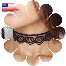 Gothic Lace Choker Necklace Black Tattoo Collar Necklace Vintage Hollow Lace Cho