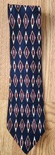 Bellini Tie Silk Tie Made in Italy 100 Silk Men's Neck Tie Navy Blue Pattern