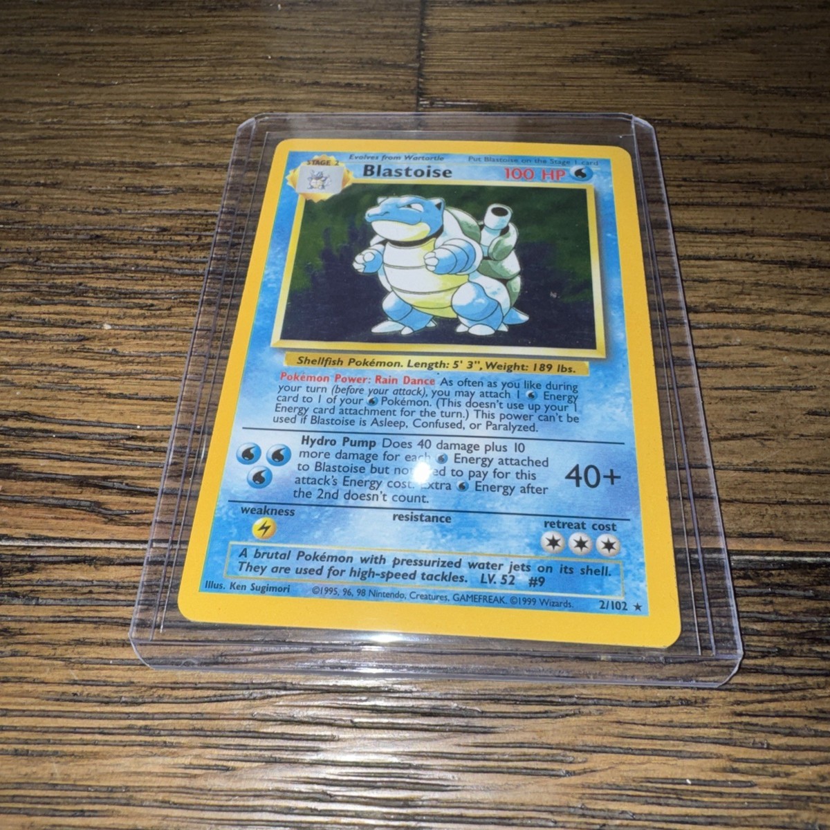 Pokémon Blastoise Base Set Holo Rare 2/102 100 HP Wizards of the