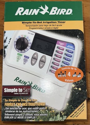 Rain Bird SST400I Simple To Set Irrigation Timer 4 Zone Indoor With Cord