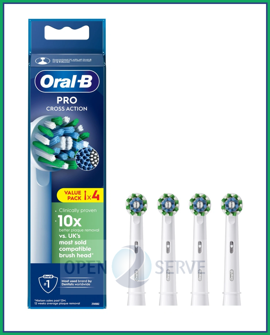 Oral-B Pro Cross Action Electric Toothbrush Heads, 4 Count, White | X-Shape & Angled Bristles, Deep Plaque Removal, Replacement Brush Heads - Image 15