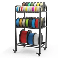 3D Printer Accessories 3-Tier Filament Rack: Stand Storage with Metal Shelf R...