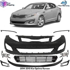 Front Bumper Cover Fascia & Bumper Grille Kit For 2014-2015 Kia Optima Korean