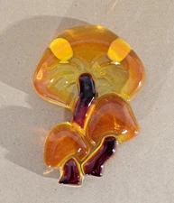 Vintage 1969 Mushroom Spoon Caddy / Wall Hanging Lucite Resin 6.5” Mid-Century