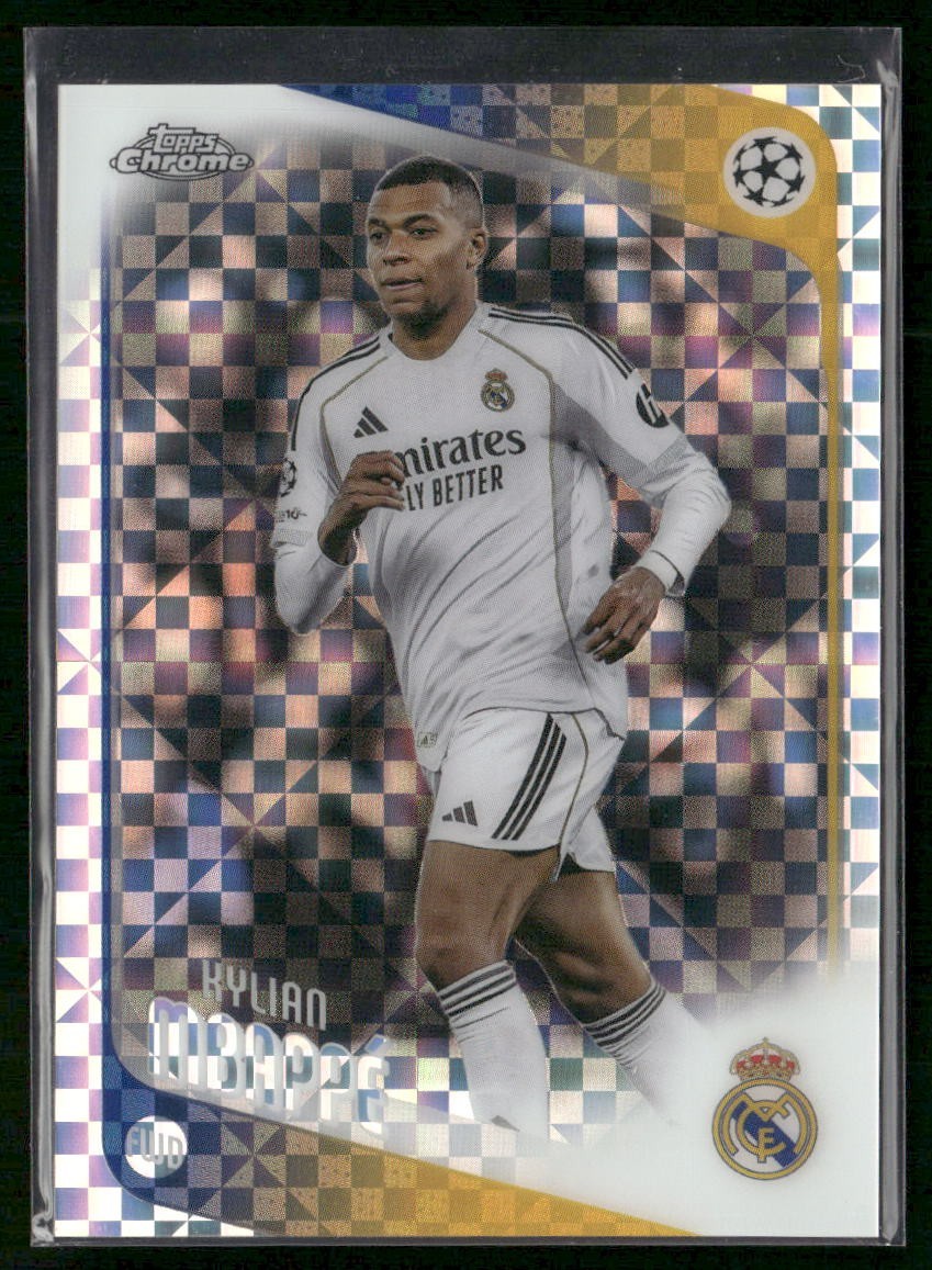 2025-26 Topps Chrome Uefa Club Competitions - Kylian Mbappe #112 X-Fractor view 1