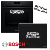 Bosch Backofenset Pyrolyse 3D HeißLuft Induktionskochfeld Combizone Powerboost