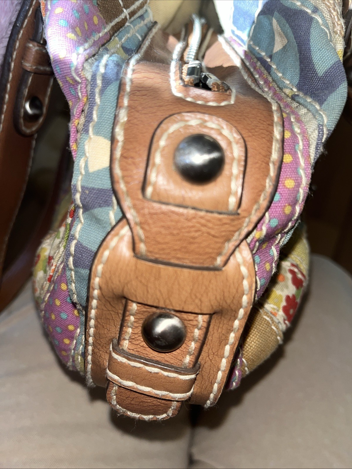 Fossil Multicolor Patchwork Handbag - image 8