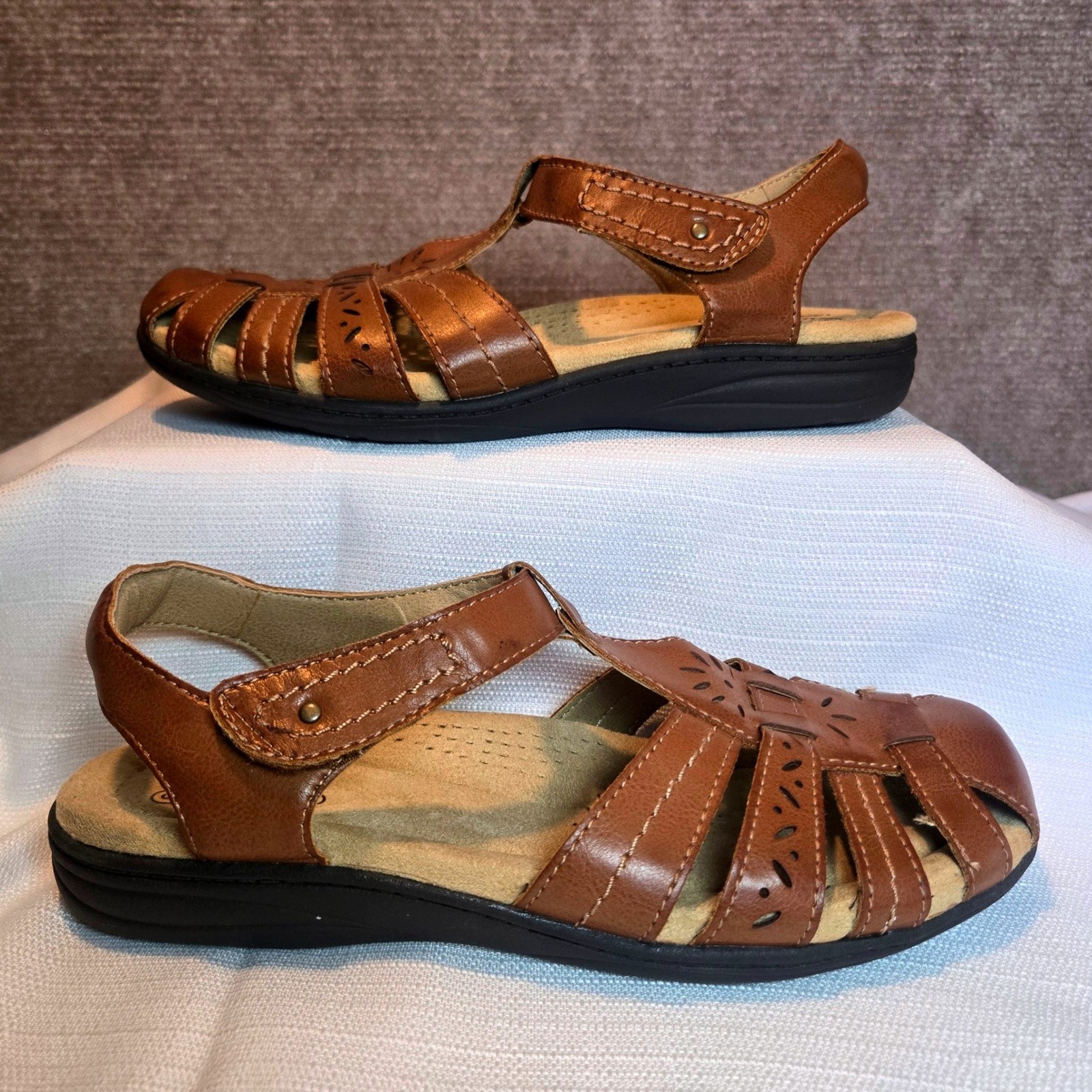 Earth Spirit Brown Fisherman Sandals Gelron Cushion Womens 7.5