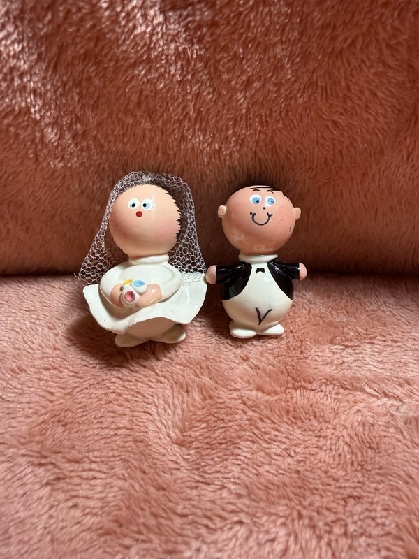Tiny Bride Groom Figures From Marbles People Handmade Miniature Cake Topper