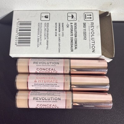 Makeup Revolution Conceal & Hydrate Concealer Radiance Med/Full C4 bundle