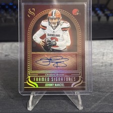 2025 Panini Silhouette Johnny Maziel Auto GOLD 53/99 Framed Signatures Browns SP