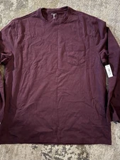 NWT Amazon Essentials Men's Long Sleeve SHIRT W/Pocket, size Large, MAROON