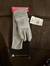 Girls Size S/M 4-6 ZeroXposur Headband  Touchscreen Glove Set Gray