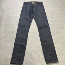 Unbranded Brand Jeans Mens 27x35 Blue 14.5oz Selvedge Denim Tapered Button UB201