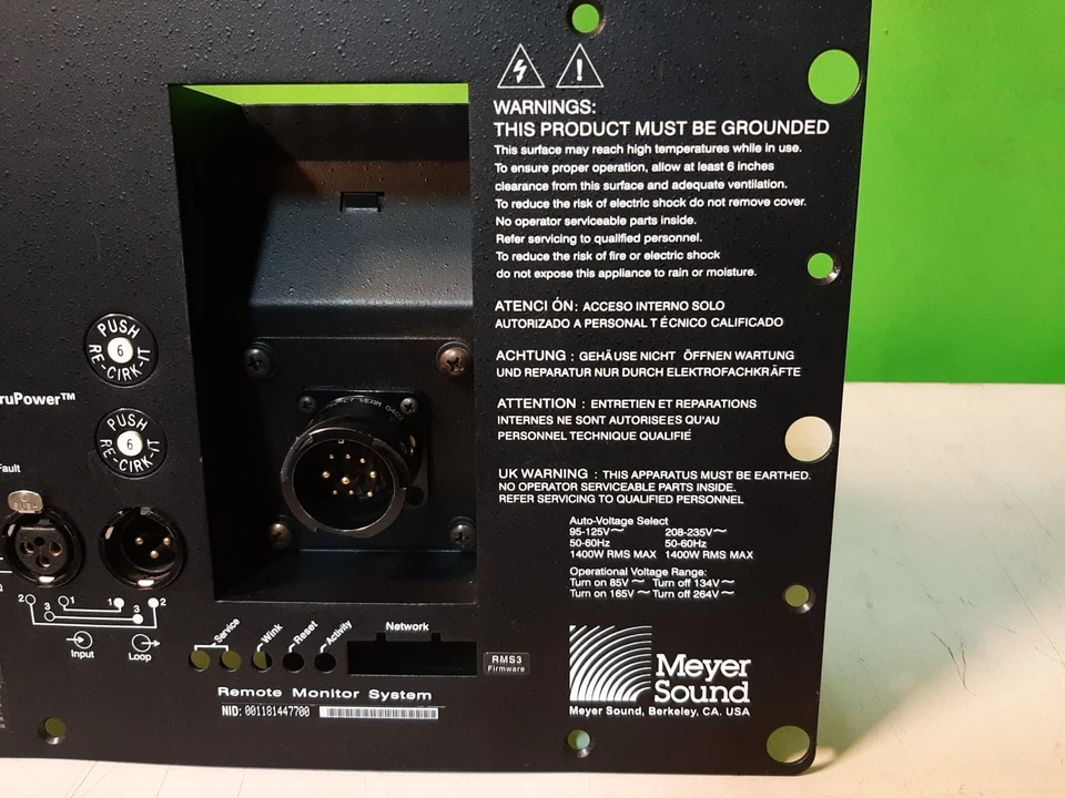 Painel amplificador Meyer Sound MP-2 1240W apenas para conectores de alto-falante CQ-2 - Imagem 3 de 4