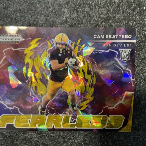 2025 Panini Prizm Draft Picks - Fearless Cam Skattebo #F-CSO Gold Ice Prizm (RC)