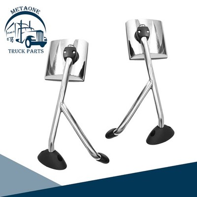Chrome Hood Mirror Pair For International DuraStar 4300 WorkStar 7400 TranStar