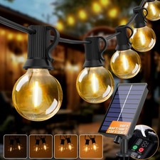 Solar G40 Globe LED String Lights  Backyard Bistro Garden 25FT-7.6M 10 BULB