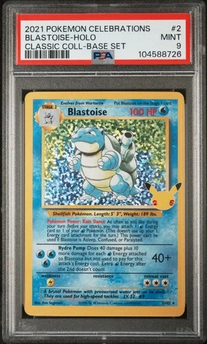 2021 Pokemon Celebrations Blastoise Holo #2 Classic Collection PSA 9