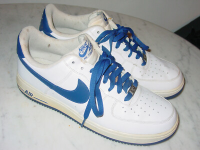 2012 Nike Air Force One 07 White&frasl;Royal Leather Low Basketball Shoes! Size  10.5 | eBay