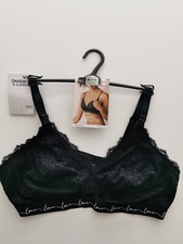 M&S Black Lace Non Wired Nursing Bralette, Size 20 A-C cup