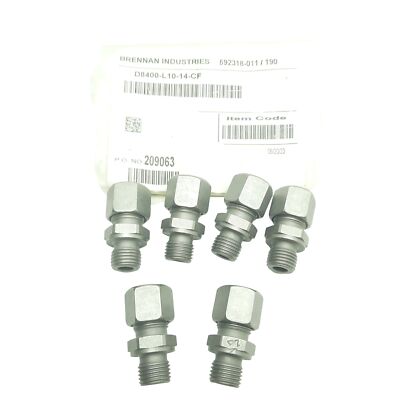 Lot of 6 Brennan D8400-L10-14-CF DIN Straight Fitting M16x1.5 To M14x1.5 315 bar
