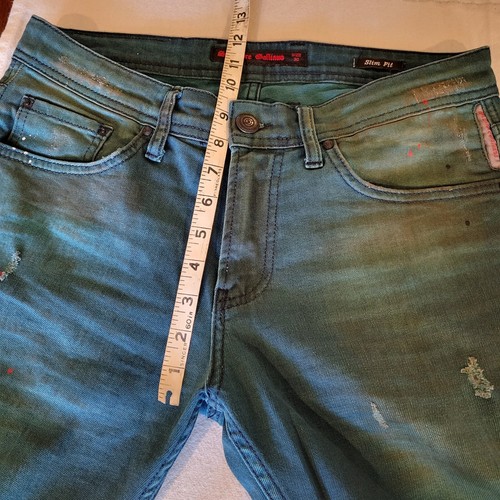 Salvatore Galliano Slim Fit Jeans In The Color Petrol - Picture 16 of 22