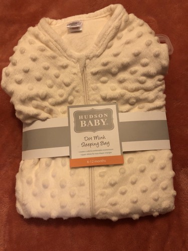 Hudson Baby Unisex Sleeveless Dot Mink Sleeping Bag Ivory Size 6-12 Months NWT - Picture 2 of 4