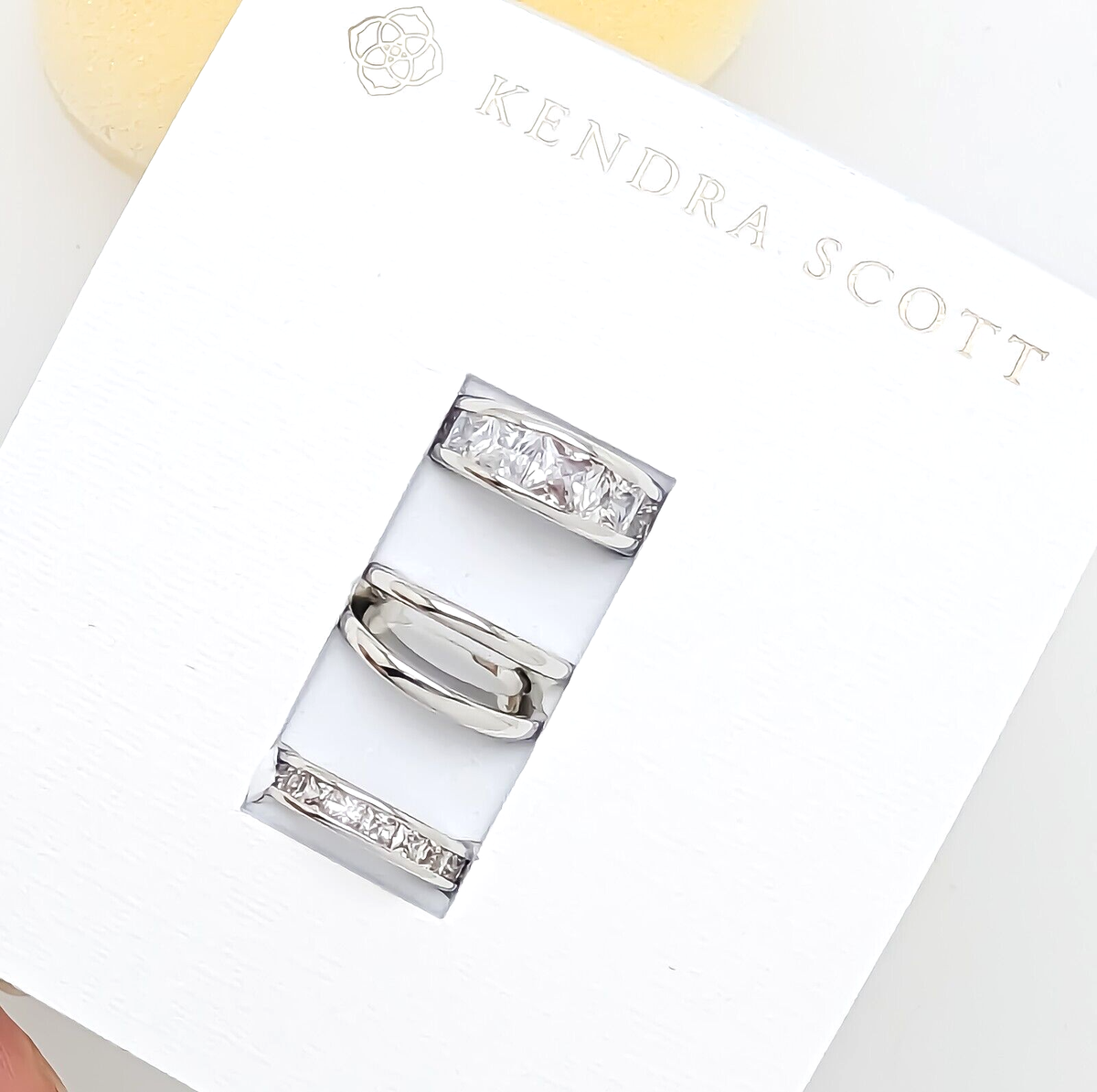 New KENDRA SCOTT 160 White Crystals Parker Ear Cuff Set of