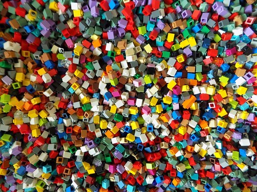 LEGO 1x1 Bricks Assorted Colors Mosaic Modular Bulk100 random colorfrom huge lot