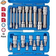 12 Pt XZN Long/ Short Triple Square Spline Bit Sockets for European Car VW Jetta