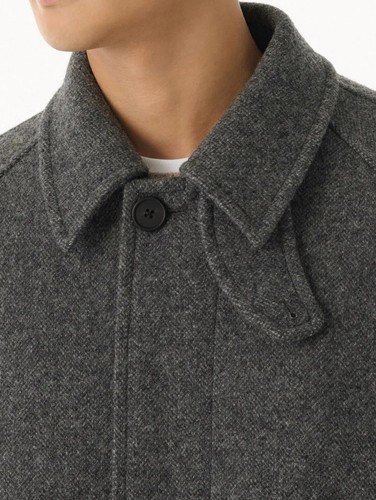 NWT MUSINSA STANDARD Shetland Wool Oversized Balmacaan Coat Grey Dunst Sz XL - Picture 4 of 10