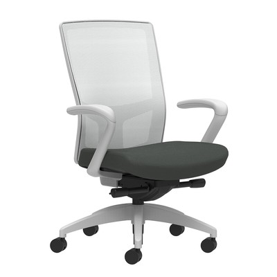 Union & Scale Workplace2.0 Fabric Task Chair Iron Ore Integrated Lumbar Fixed