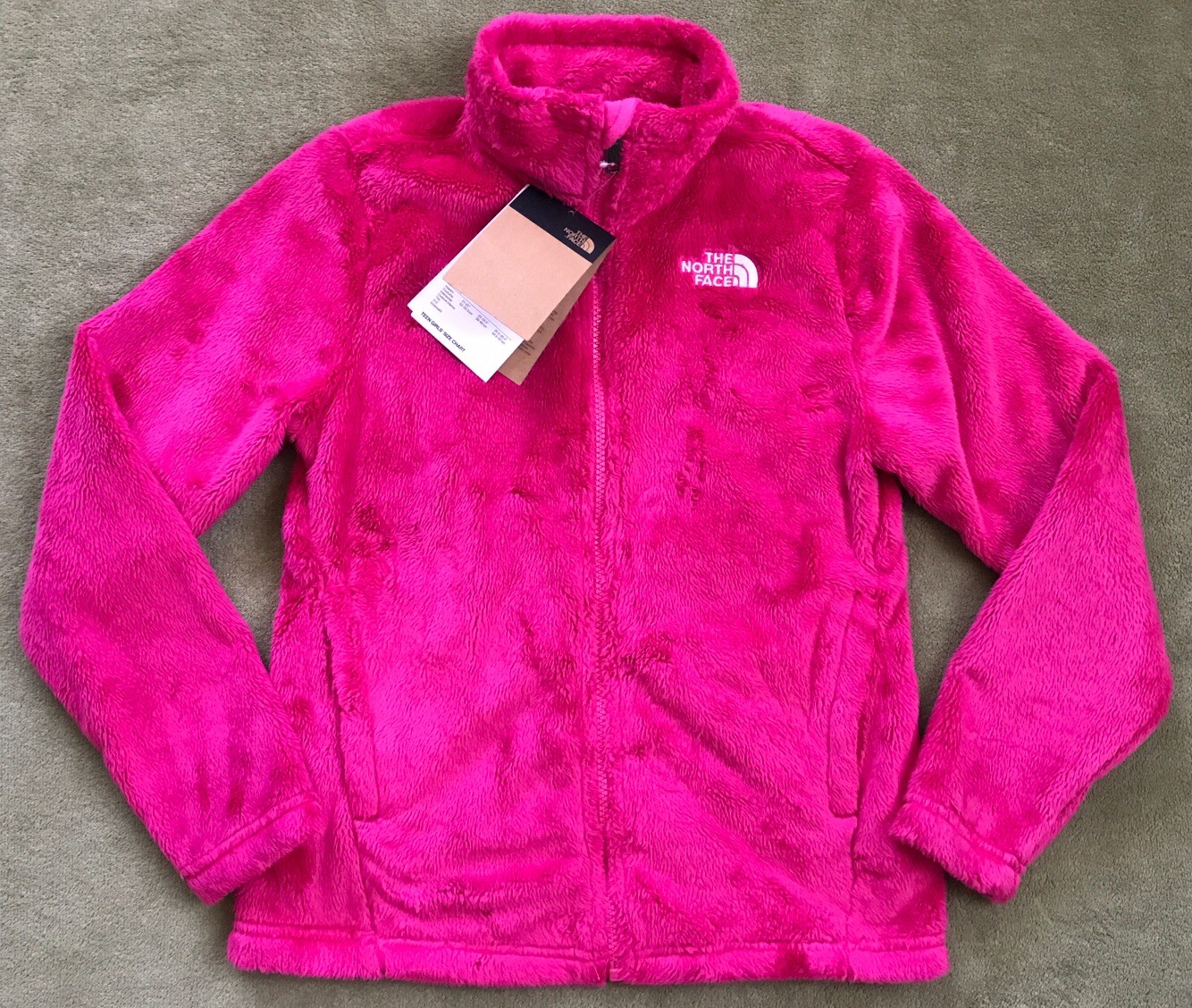 NWT The North Face Youth Girl LG 12 Osolita F/Z Fuzzy Fleece Jacket Full Zip New