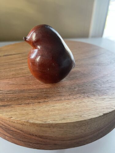 Genuine Barbados Mahogany hand carved bird Medford Mahogany Creations 2.5”
