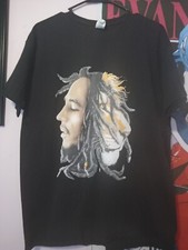 Vintage Y2K Bob Marley Lion Gildan Tee Shirt T-Shirt Men's Size L Black