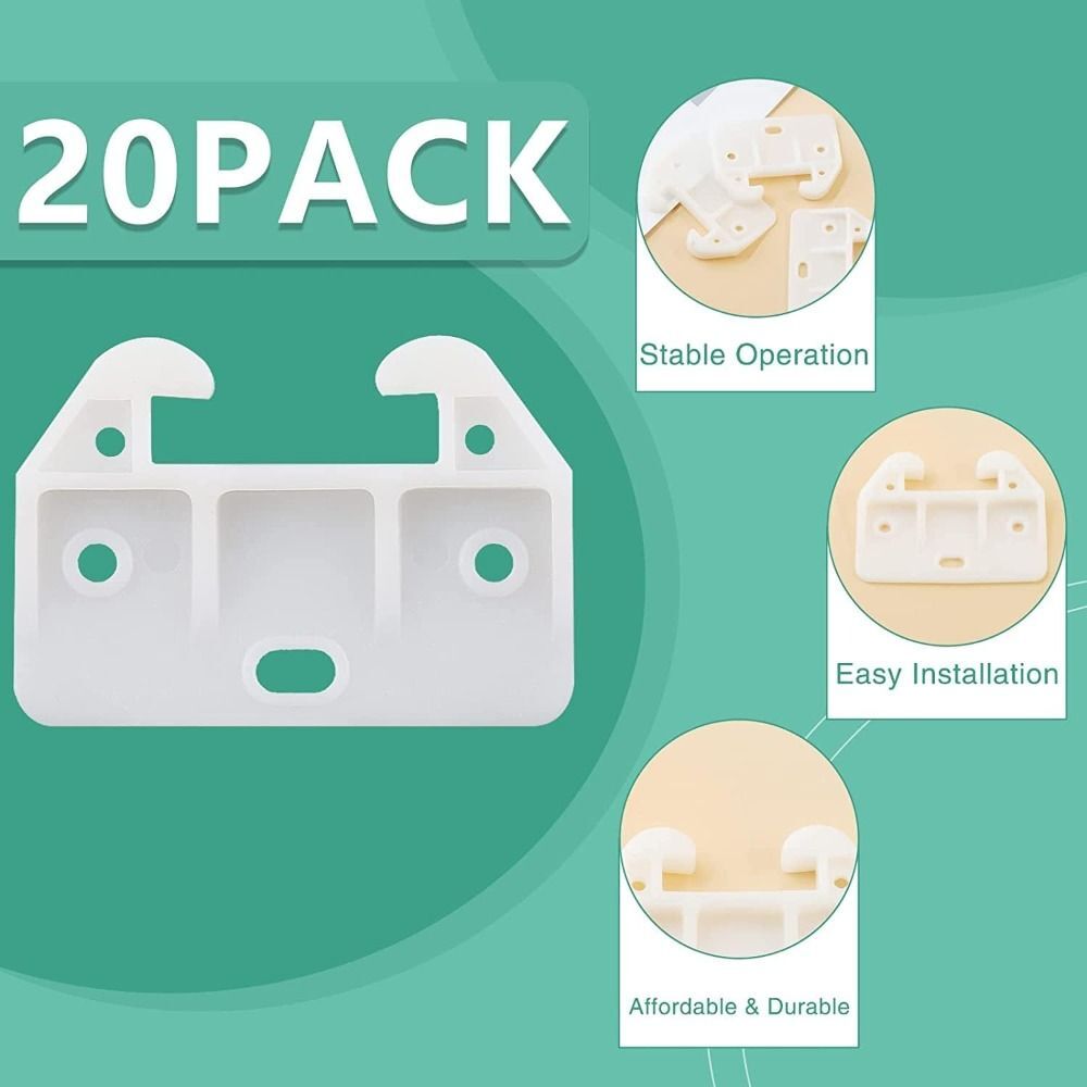 20 Pcs Crab Shape Drawer Slides Plastic Furniture Parts Hutches and