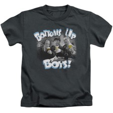 Three Stooges Boys T-Shirt Bottoms Up Boys Charcoal Tee