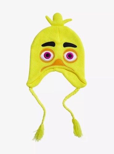 Five Nights At Freddy's HOT TOPIC Chica Braided Tassel Beanie Laplander Hat FNAF - Picture 3 of 5