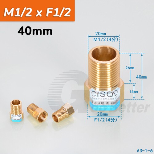 Conector adaptador de agua de montaje de tubería reductora BSP macho a hembra de latón 1/2" - 1" - Imagen 9 de 20