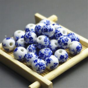 Wholesale 100pcs Ceramics Beads Jewelry Round Material DIY Carft Porcelain 8mm 