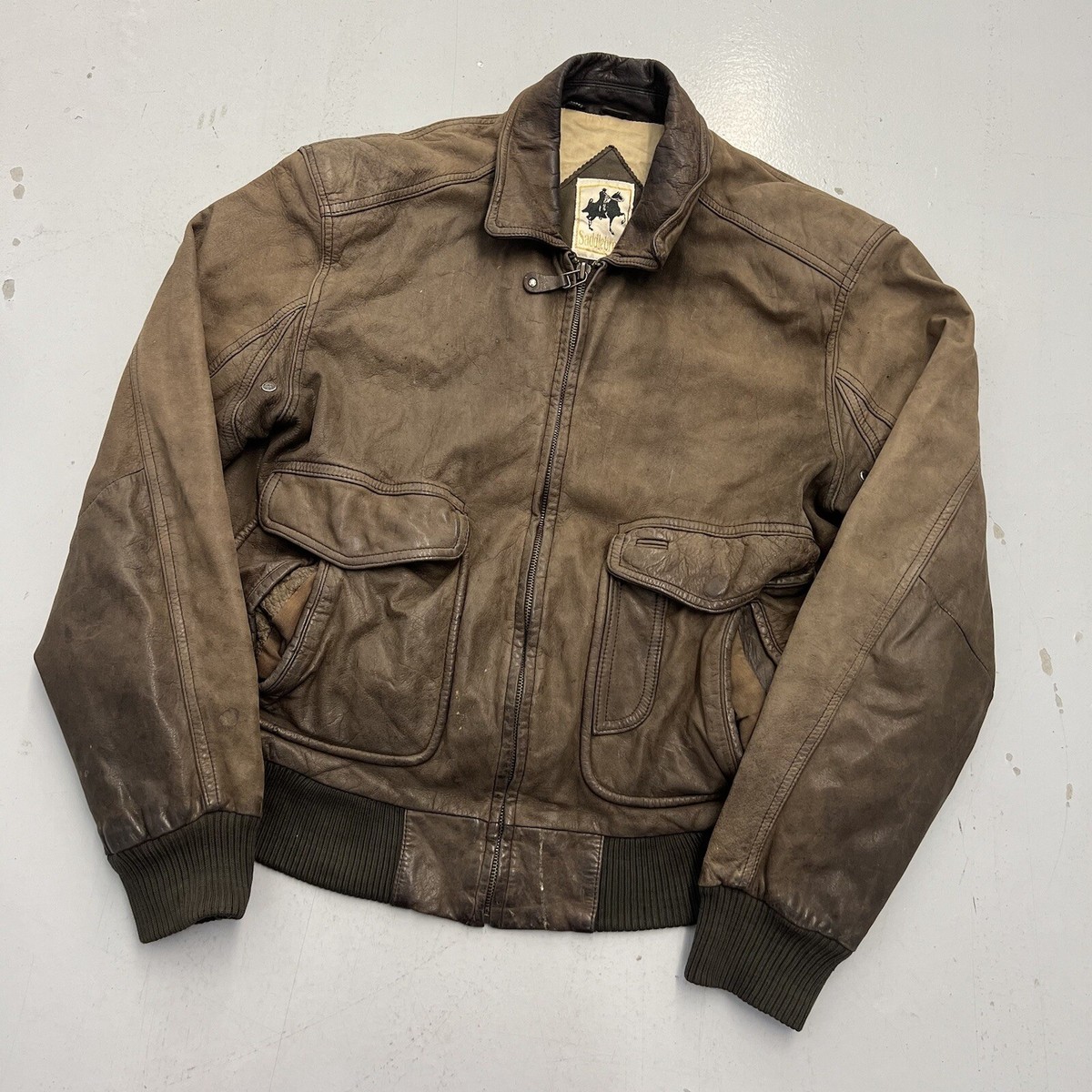 Vintage 90s Saddlebred Leather Jacket Brown Suede Bomber Vintage 90s Saddlebred Leather Jacket Brown Suede Bomber