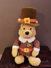 Pilgrim Pooh - Winnie the Pooh - Thanksgiving - Disney Store 8" Bean Bag Plush