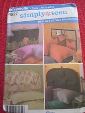 SIMPLICITY 4527  simply teen TWIN or FULL SIZE HEADBOARDS  HOME DECOR PATTERN UC