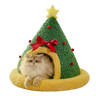 Cat Bed Christmas Tree Bed Cat House for Pet Sleeping Indoor Cat Winter Sleeping