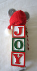 Wooden Alphabet Block Mouse JOY Christmas Ornament 5-1/2" tall Hanging Decor — photo 4