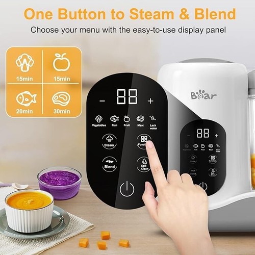 BEAR 2024 Baby Food Maker | One Step Baby Food Processor Steamer Puree Blender - Picture 4 of 7