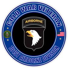 Cold War Veteran 101st Airborne Division Bumper Sticker Military Vinyl Decal 5"